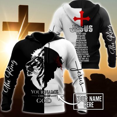 Christian Clothes : "Premium Jesus - Child Of God Customize Name 3d All Over Printed Unisex Shirts 03"