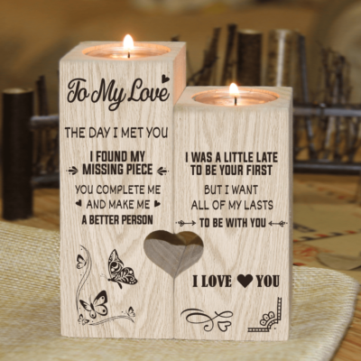 To My Love I Love You Candle Holder With Heart