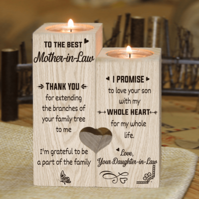 To The Best Mother In Law Candle Holder With Heart