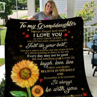 To My Granddaughter I Love You Quilt BS2059