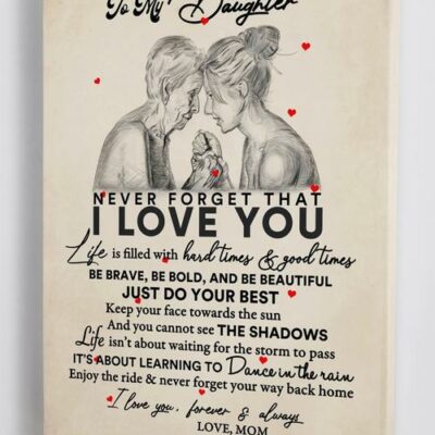 To My Daughter Never Forget That I Love You Canvas Wall Art CA276