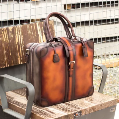 Travel Tote Bag Burnished Leather
